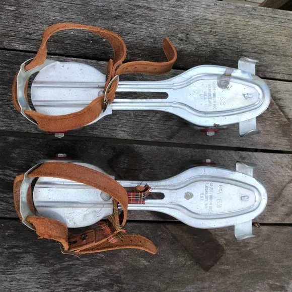 Vintage Metal Roller Skates Adjustable Ankle Strap No 63 Globe-Union Inc No Key - Picture 12 of 17
